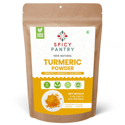 Turmeric Powder, Ground Curcuma (Haldi) All-Natural, Non-GMO, Ideal for Cooking, Golden Milk