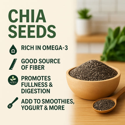 Chia Seeds – All-Natural, GMO-Free, Rich in Protein & Perfect for Baking, Smoothies, and More