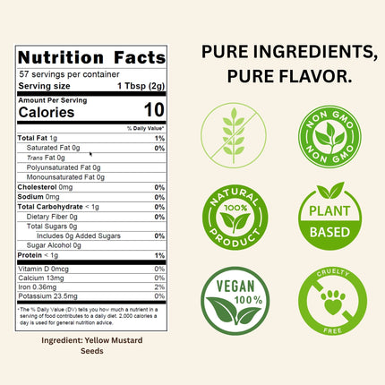 Yellow Mustard Seed – All-Natural, Non-GMO, Ideal for Pickling, Spice Blends, Mustard Making & Seeds for Planting