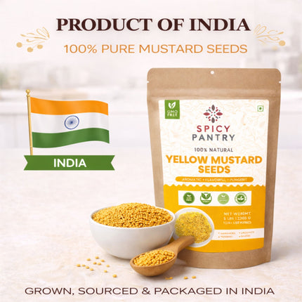 Yellow Mustard Seed – All-Natural, Non-GMO, Ideal for Pickling, Spice Blends, Mustard Making & Seeds for Planting
