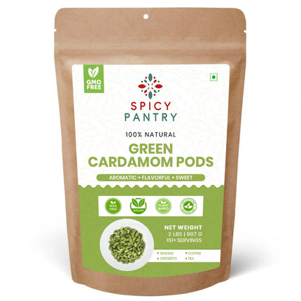 Cardamom Pods – All-Natural, GMO-Free, Whole Green Spice for Cooking, Beverages & Baking