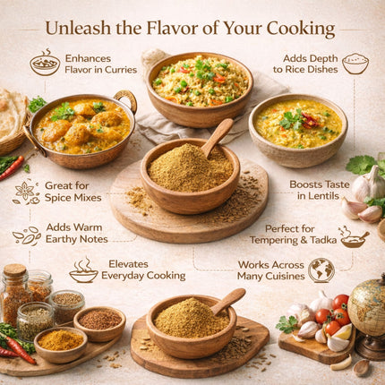 Cumin Powder – Ground Jeera, Non-GMO, Bold Flavor, Ideal for Spice Blends, Coriander Pairing, and Bulk Culinary Use