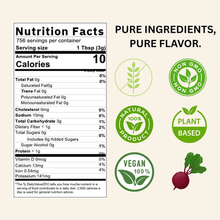 Beet Root Powder – Finely Ground, Non-GMO, Rich Color, Ideal for Tea, Smoothies, Baking & Culinary Uses, Bulk Superfood