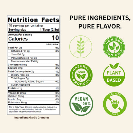 Garlic Granules – All-Natural, GMO-Free, Perfect Spice for Savory Seasoning