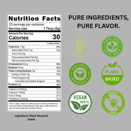 Black Mustard Seeds – All-Natural, GMO-Free, Bold Flavor for Indian Cooking & Pickling