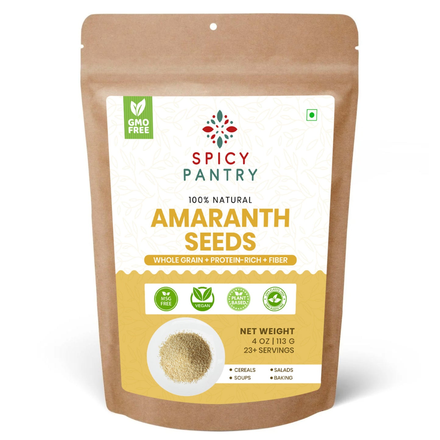 Amaranth Seeds – All-Natural, GMO-Free, Gluten-Free, Perfect for Baking, Cooking, and Salads